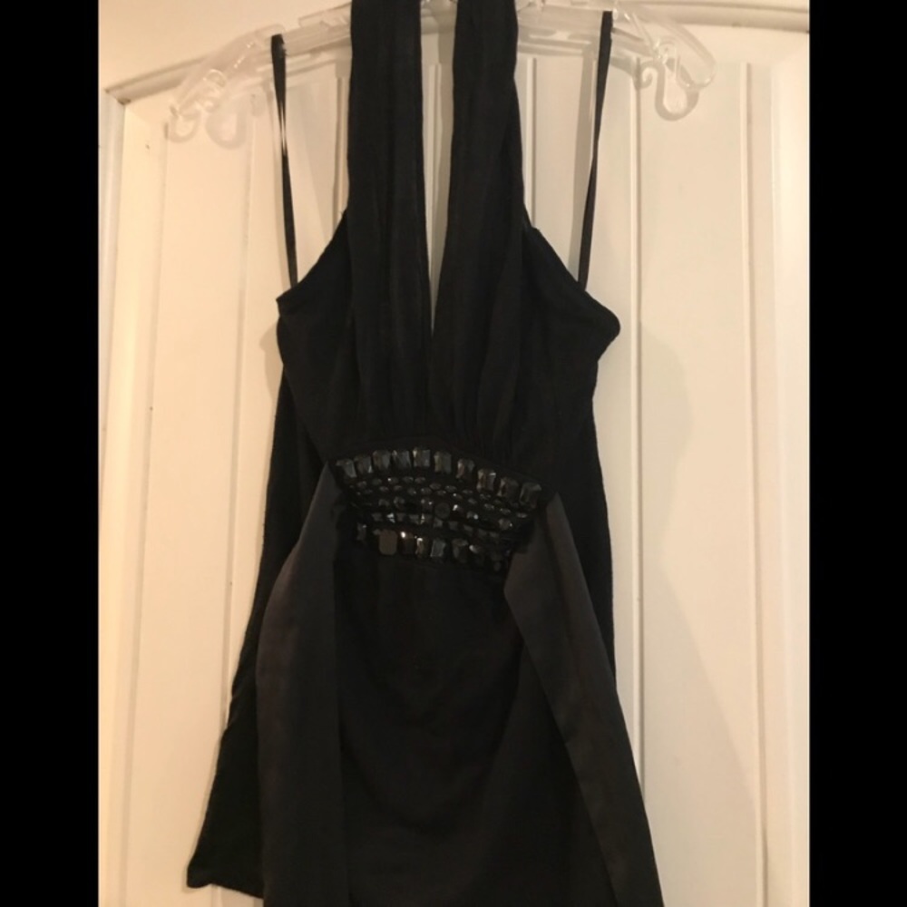 🌼3/$30🌼 WHBM Black Embellished Halter Top XS